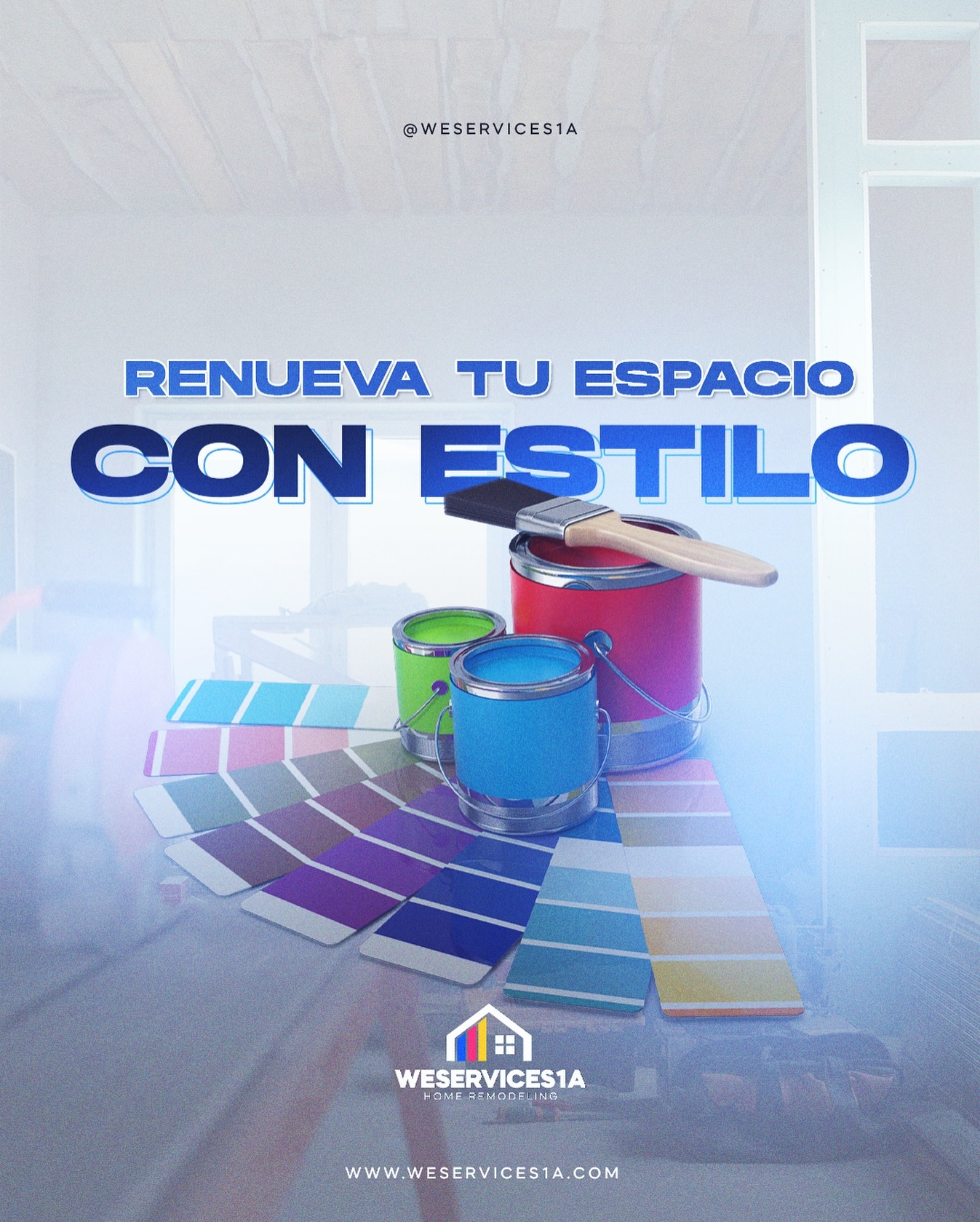 Interior painting and remodeling social media design.